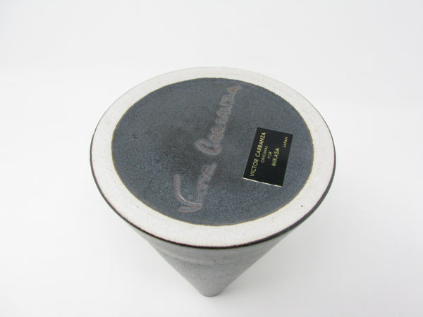 Vintage Victor Carranza for Mikasa Metallic Gunmetal Gray Cone Vase