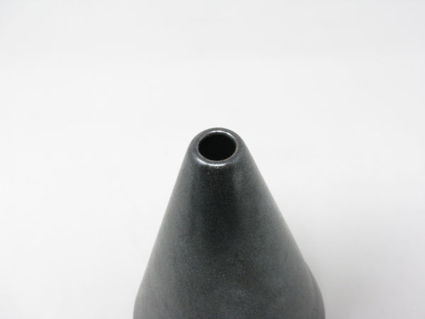Vintage Victor Carranza for Mikasa Metallic Gunmetal Gray Cone Vase