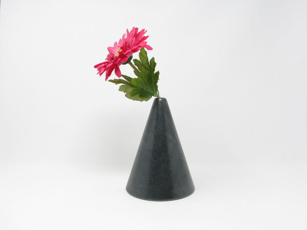 Vintage Victor Carranza for Mikasa Metallic Gunmetal Gray Cone Vase