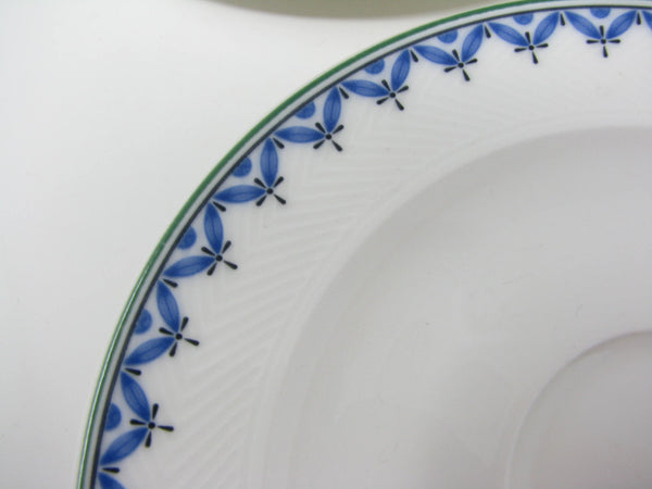 Vintage Villeroy & Boch Casa Look Saucers with Blue Leaves - 6 pieces