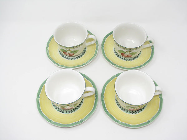 edgebrookhouse Vintage Villeroy & Boch French Garden Fleurence Cups & Saucers - 8 Pieces