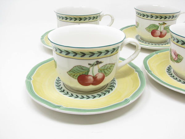 edgebrookhouse Vintage Villeroy & Boch French Garden Fleurence Cups & Saucers - 8 Pieces