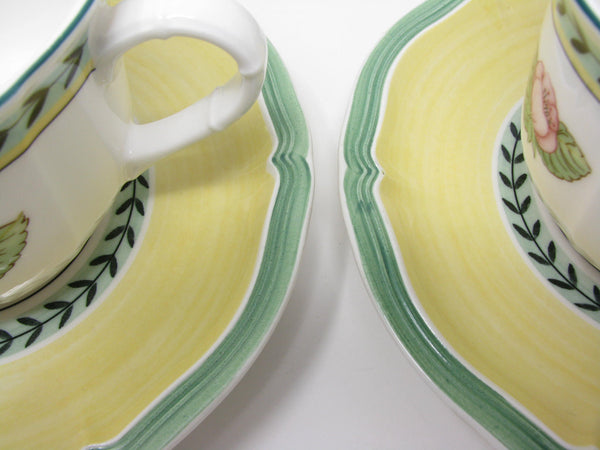 edgebrookhouse Vintage Villeroy & Boch French Garden Fleurence Cups & Saucers - 8 Pieces
