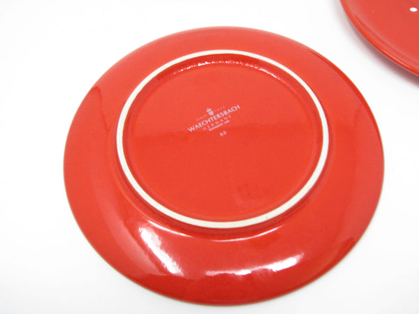 Vintage Waechtersbach Red Snowman Holiday Salad Plates - 2 Pieces