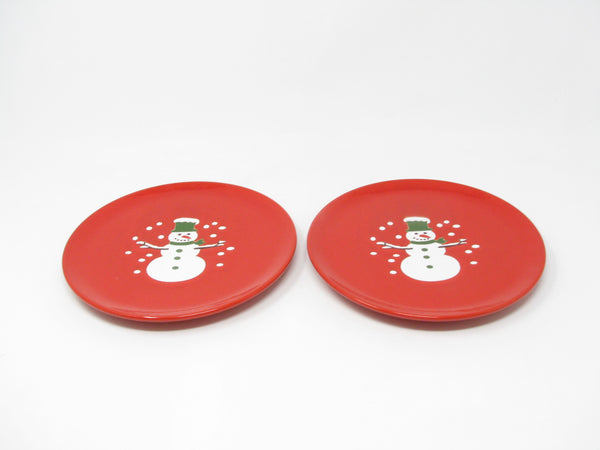 Vintage Waechtersbach Red Snowman Holiday Salad Plates - 2 Pieces