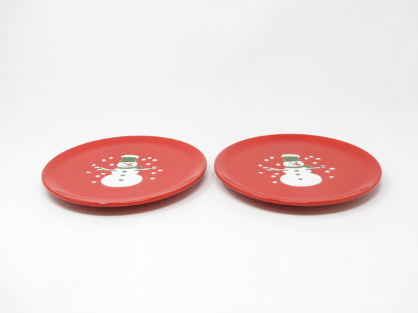 Vintage Waechtersbach Red Snowman Holiday Salad Plates - 2 Pieces