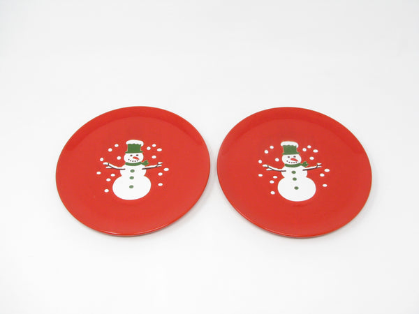 Vintage Waechtersbach Red Snowman Holiday Salad Plates - 2 Pieces