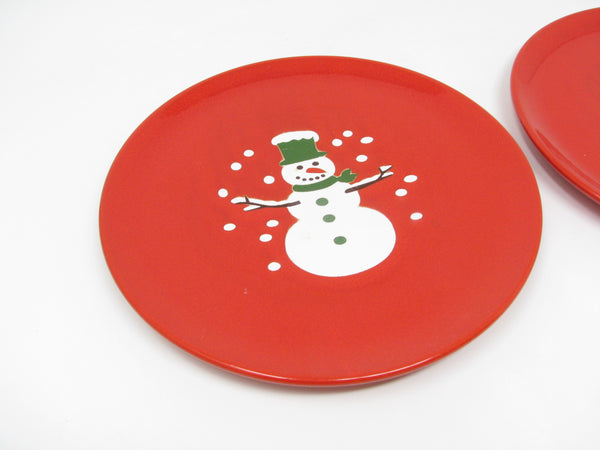 Vintage Waechtersbach Red Snowman Holiday Salad Plates - 2 Pieces