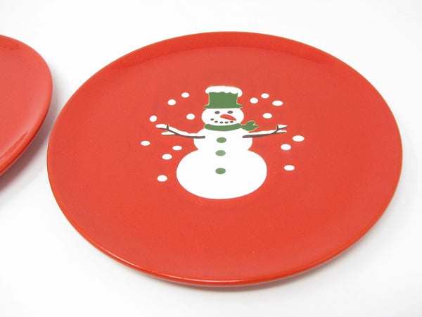Vintage Waechtersbach Red Snowman Holiday Salad Plates - 2 Pieces