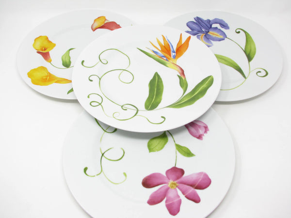 edgebrookhouse Vintage Westbury Court Lyrical Blooms Mixed Floral Plates - 4 Pieces
