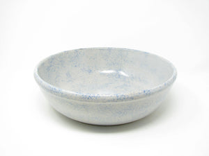 Vintage Western Stoneware Monmouth Pottery Blue White Spongeware Spatter Serving Bowl