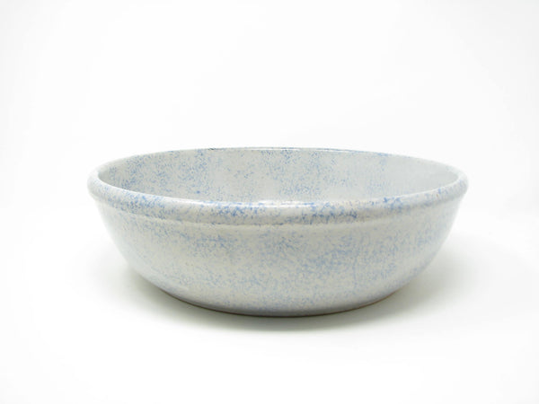 edgebrookhouse Vintage Western Stoneware Monmouth Pottery Blue White Spongeware Spatter Serving Bowl