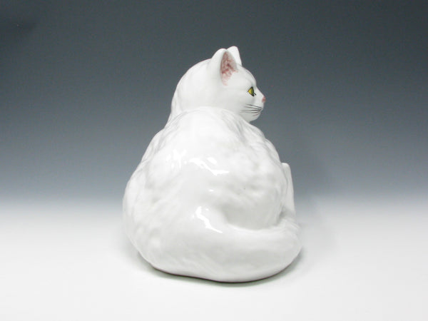 Vintage White Ceramic Cat Statue Sculpture Made in Portugal