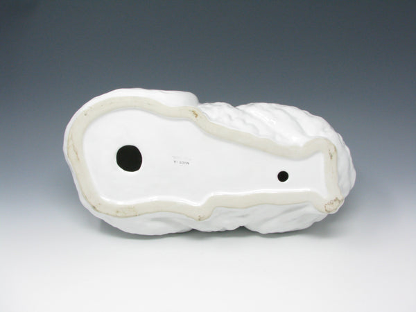 Vintage White Ceramic Cat Statue Sculpture Made in Portugal