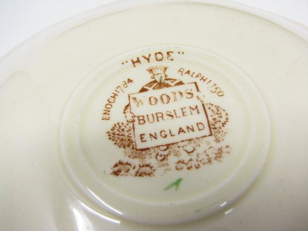 edgebrookhouse - Vintage Wood & Sons Burslem England Hyde Cups & Scalloped Saucers with Fruit Pattern - 12 Pieces