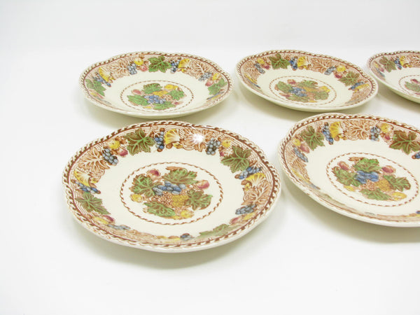 edgebrookhouse - Vintage Wood & Sons Burslem England Hyde Cups & Scalloped Saucers with Fruit Pattern - 12 Pieces