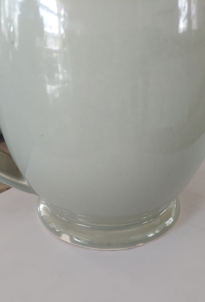 1940s Red Wing Magnolia Tall Ceramic Pitcher in Light Sage Green