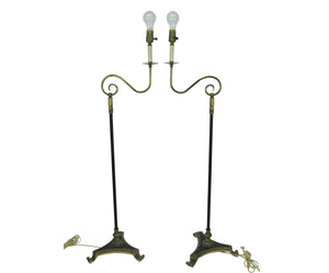 edgebrookhouse - 1930s American Regency/Art Deco Bronze and Brass Floor Lamp by the Crest Lighting Co of Chicago - a Pair