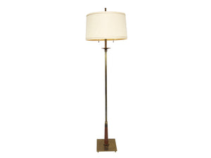 edgebrookhouse - 1950s Stiffel Brass and Walnut 3/4 Height Floor Lamp