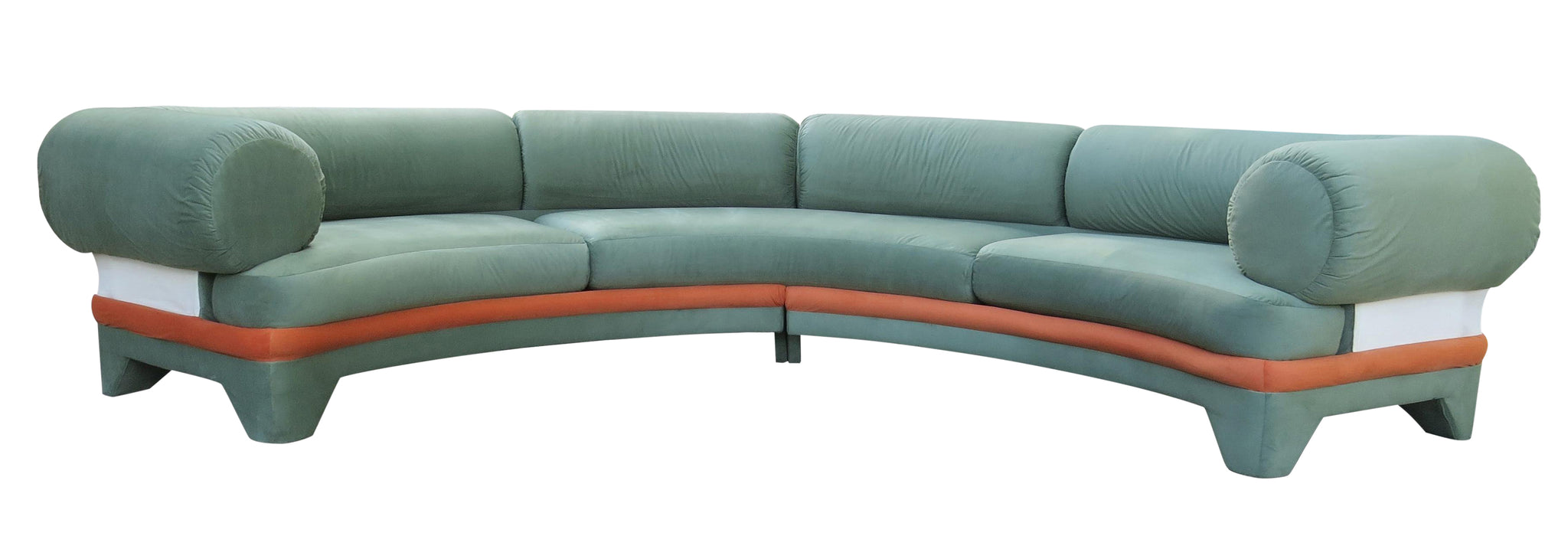 edgebrookhouse - 1970s contemporary circular curved ultrasuede sectional sofa
