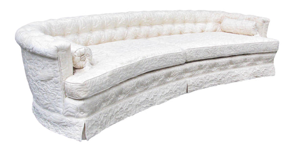 edgebrookhouse - Vintage Hollywood Regency Curved Sofa with Quilted and Tufted Fabric
