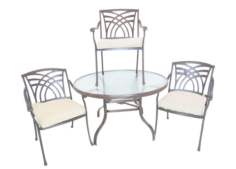 edgebrookhouse - Vintage 1980s Aluminum Outdoor Patio Set by Mallin Casual Furniture - 4 Pieces