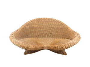 edgebrookhouse - Vintage Sculptural Bamboo and Rattan Lotus Meditation Chair