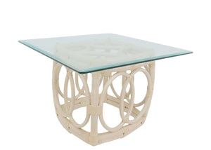 edgebrookhouse - Vintage Ficks Reed Faux Bamboo Sculptural Side Table With Glass Top