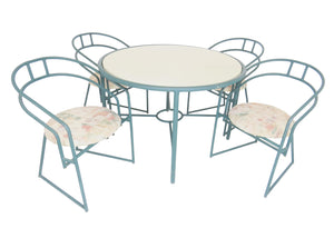 edgebrookhouse - Vintage Postmodern Sculptural Aluminum Patio / Outdoor Dining Set - 5 Pieces