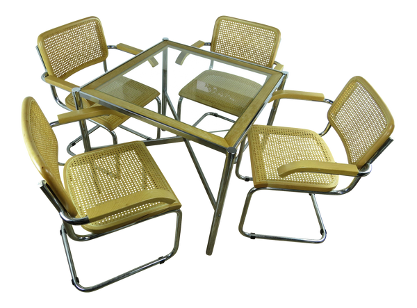 edgebrookhouse - vintage italian marcel breuer cesca style table and armchairs dinette set