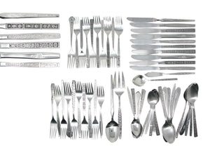 edgebrookhouse - Vintage Floral Mix Match Stainless Steel Silverware Flatware Set C – 10 Place Settings Plus