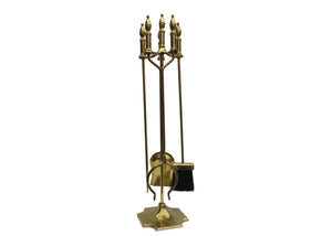 edgebrookhouse - Vintage the Adams Company Solid Brass 5-Piece Fire Tool Set Made in the USA