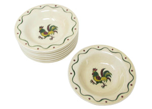 edgebrookhouse - Vintage Metlox Poppytrail California Provincial Rooster Small Bowls - Set of 8