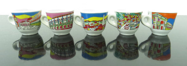 edgebrookhouse - Vintage Nuova Point Italy City Scenes Espresso Demitasse Cups & Saucers - Set of 12