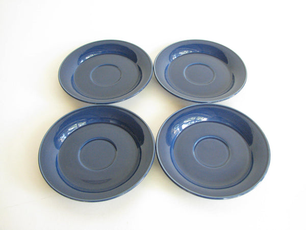 edgebrookhouse - Vintage Nancy Calhoun Blue Sapphire Pottery Saucers - Set of 4
