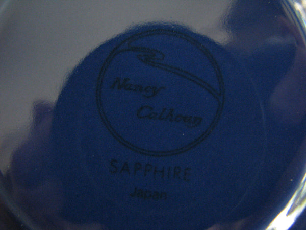 edgebrookhouse - Vintage Nancy Calhoun Blue Sapphire Pottery Saucers - Set of 4