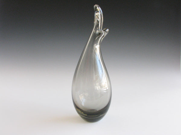 edgebrookhouse - Large Danish Modern Glass Duck Beak Vase by Per Lutken for Holmegaard - Signed