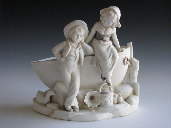 edgebrookhouse - Antique 19th Century German White Porcelain Bisque Figurine