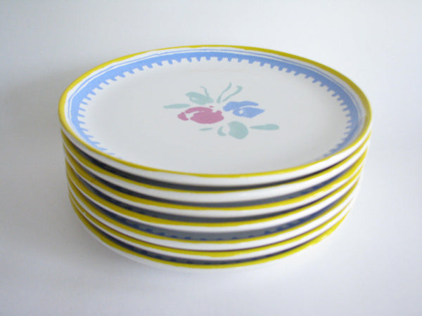 edgebrookhouse - Vintage Porta Soleil Raul de Bernarada Portugal Dinner Plates Designed by Ken Cornet - Set of 7