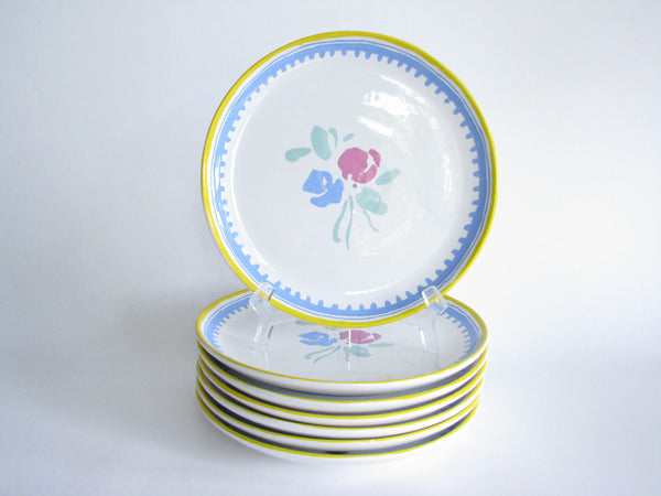 edgebrookhouse - Vintage Porta Soleil Raul de Bernarada Portugal Dinner Plates Designed by Ken Cornet - Set of 7