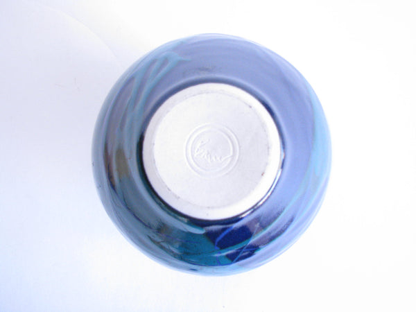 edgebrookhouse - Late 20th Century Blue and Turquoise Art Pottery Vase Signed Bauer