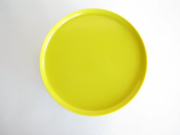 edgebrookhouse - Vintage PMC Oblique Stacking Yellow Green Melmac Dinner Plates - Set of 10