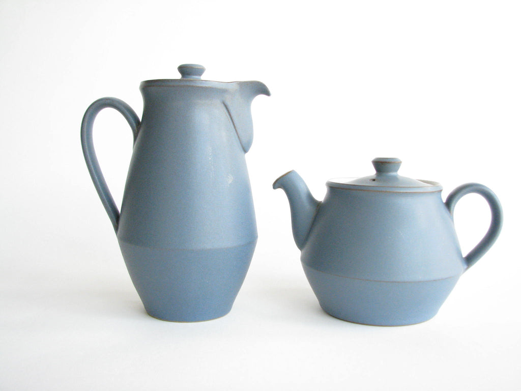 Vintage Denby Echo Blue Stoneware Teapot and Coffee Pot Set – edgebrookhouse