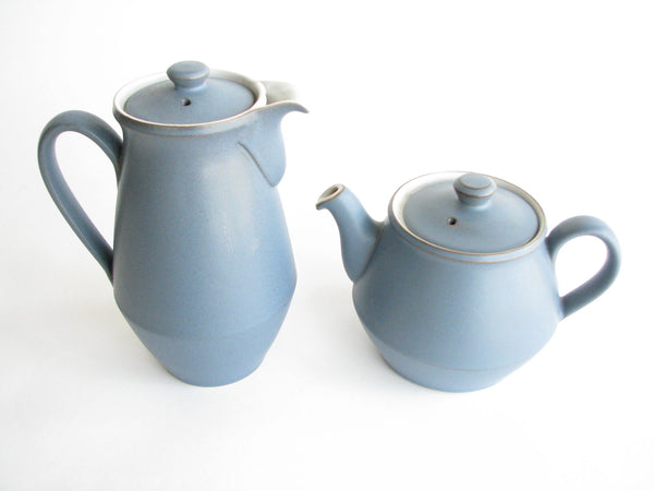 edgebrookhouse - Vintage Denby Echo Blue Stoneware Teapot and Coffee Pot Set