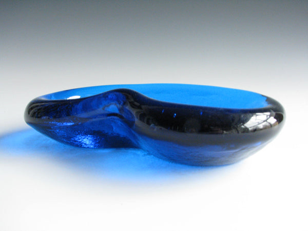 edgebrookhouse - Vintage 1950s Blue Blenko Glass Organic Free Form Dish Designed by Winslow Anderson