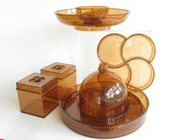 edgebrookhouse - Vintage 1970s Dansk Designs Orange Plastic Serving Set Designed by Gunnar Cyren