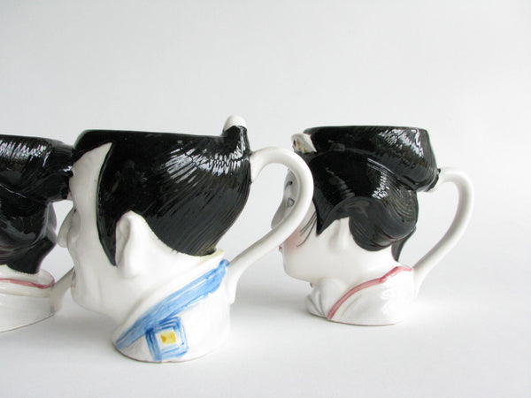 edgebrookhouse - Vintage Ceramic Japanese Kabuki Head Mugs by Tastesetter by Sigma - Set of 4