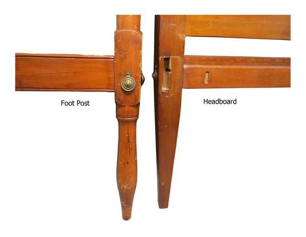 edgebrookhouse - Antique Early American Federal Style Pencil Post Twin Size Half Tester Beds - a Pair