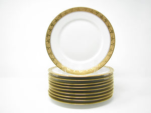 edgebrookhouse - 1920s Hutschenreuther Selb A.W. Steiner 22K Gold Encrusted Salad Plates - Set of 10