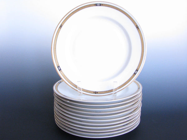 edgebrookhouse - 1930s H&Co Selb Bavaria Art Deco Style Porcelain Salad Plates - Set of 12